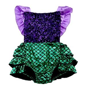Mermaid Sequins Bodysuit Romper Jumpsuit